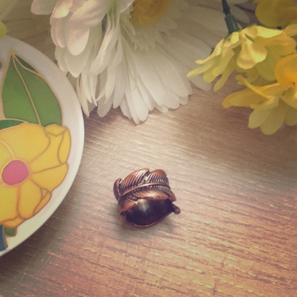 Boho Copper Toned Gypsy Wraparound Leaf Ring Lucky Brand - Picture 2 of 11